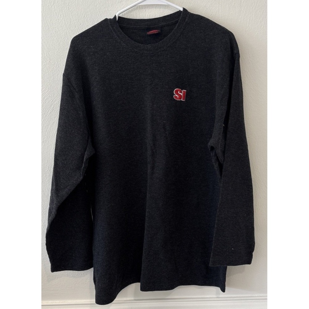 Vtg 90s Sports Illustrated SI Grey Thermal Long Sleeve Shirt Men's XL